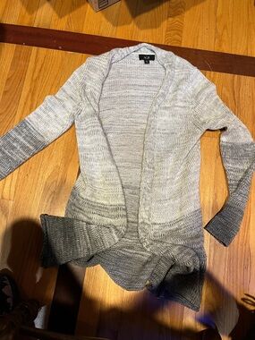 AGB Women's Gray Ombre Open-Front Knit Cardigan ab4-6